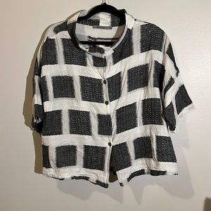 Beau jours Linen Block Pattern Shirt